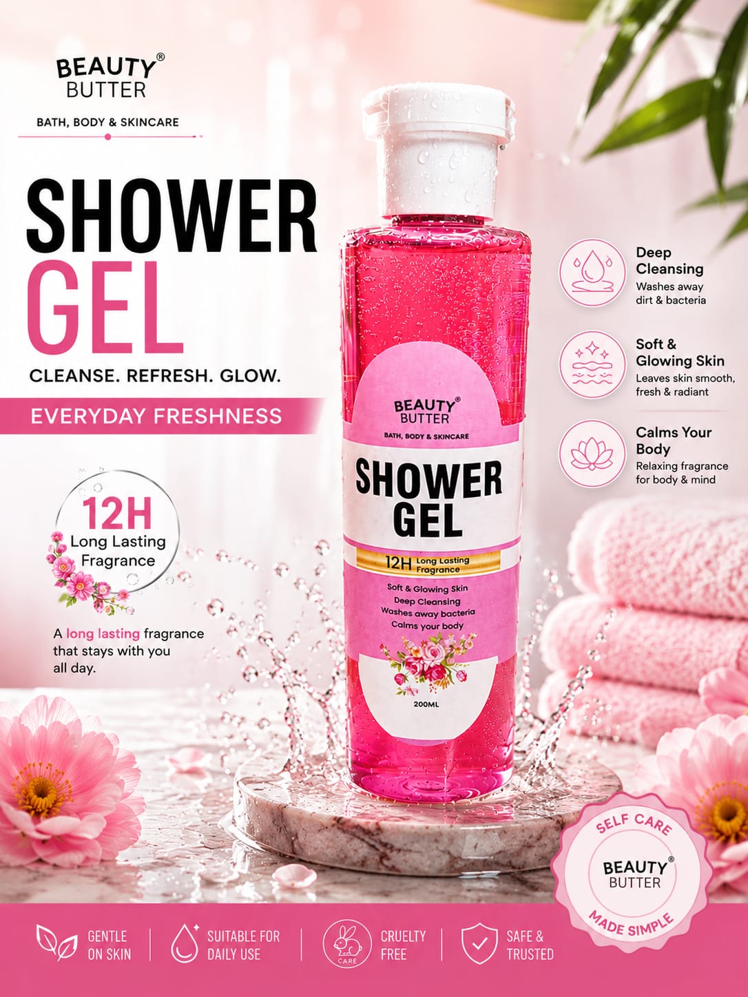 Beauty Butter Luxury Rose Shower Gel