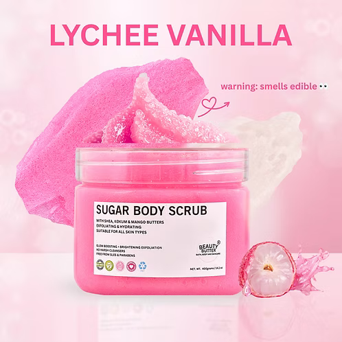 Strawberry Lychee Vanilla Mild Sugar body Scrub